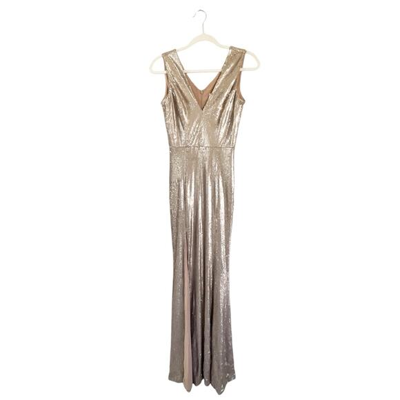 Dress The Population Sandra Gown Dress Maxi Gold Size XS - Picture 1 of 12
